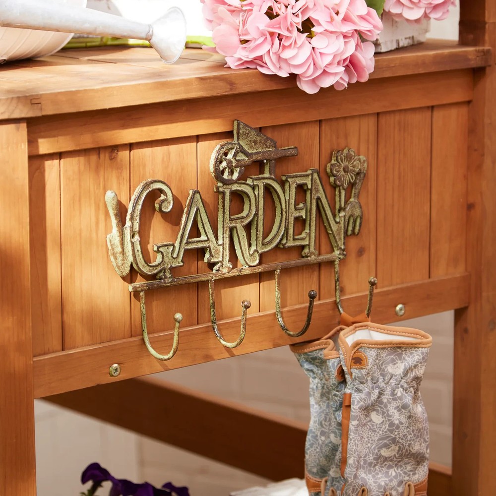 cast Iron Garden Sign Decorative Wall Hook