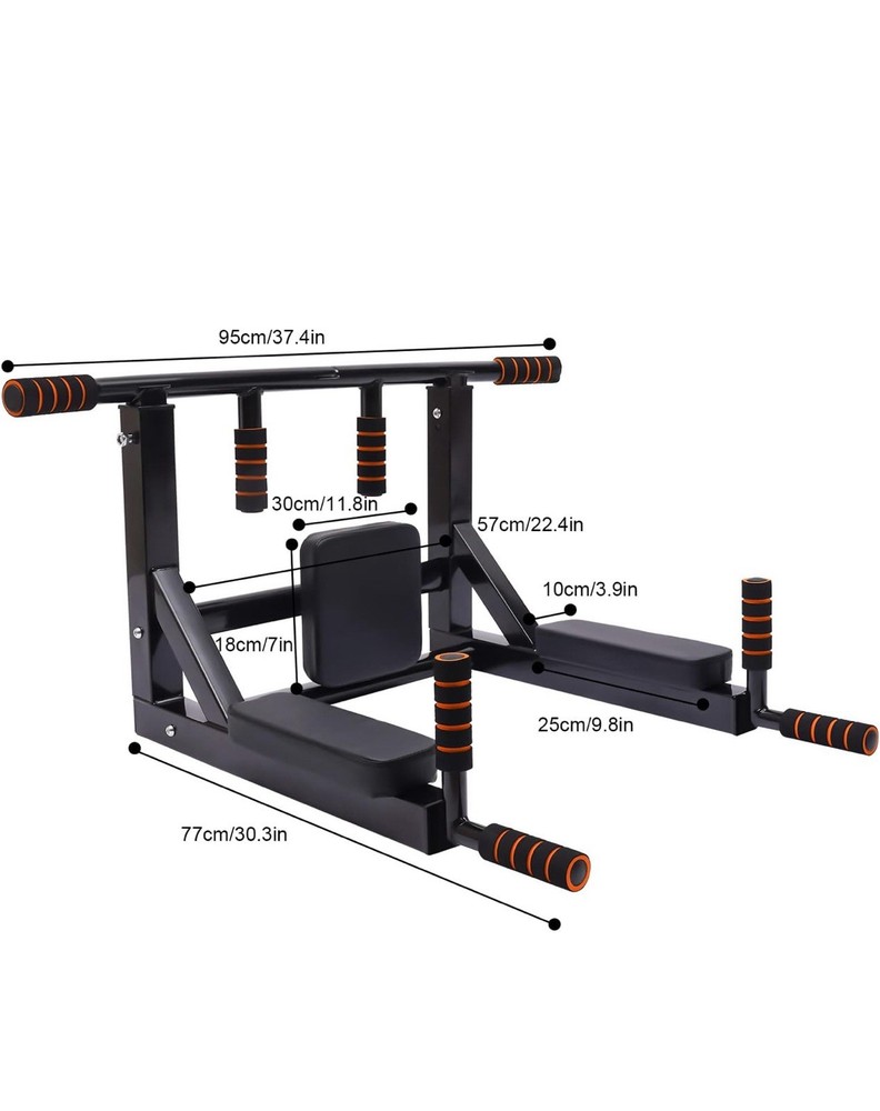 Pull Up Bar Wall Mounted Chin Up Bar Multi-Grip Full Body Strength Training Work