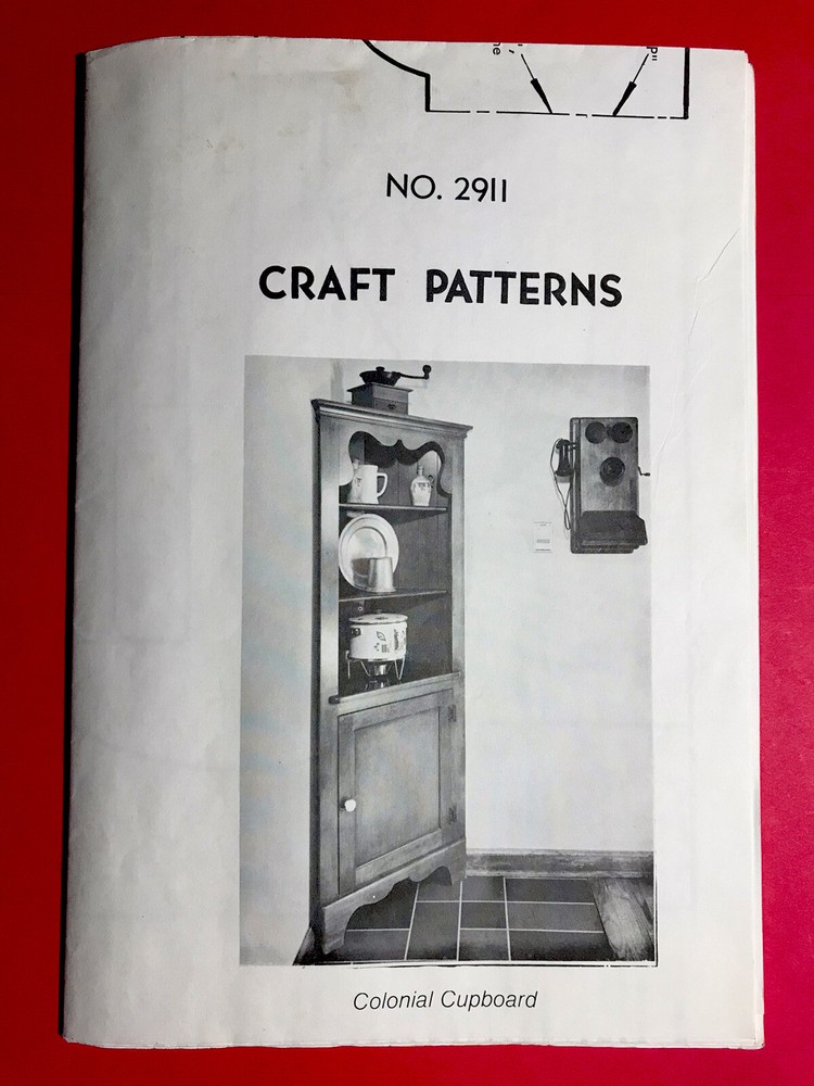 Colonial Cupboard Woodworking Pattern 2911 Full Size Shelf Pattern Pieces