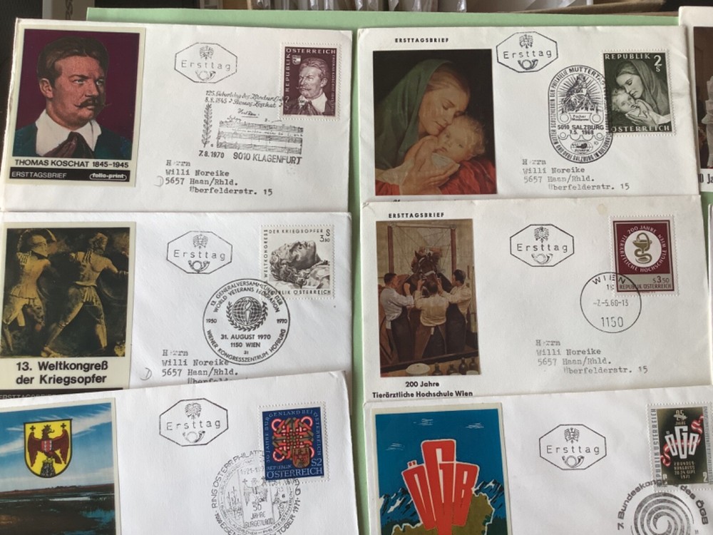 Austria postal covers with Photo 16 items Ref A2293
