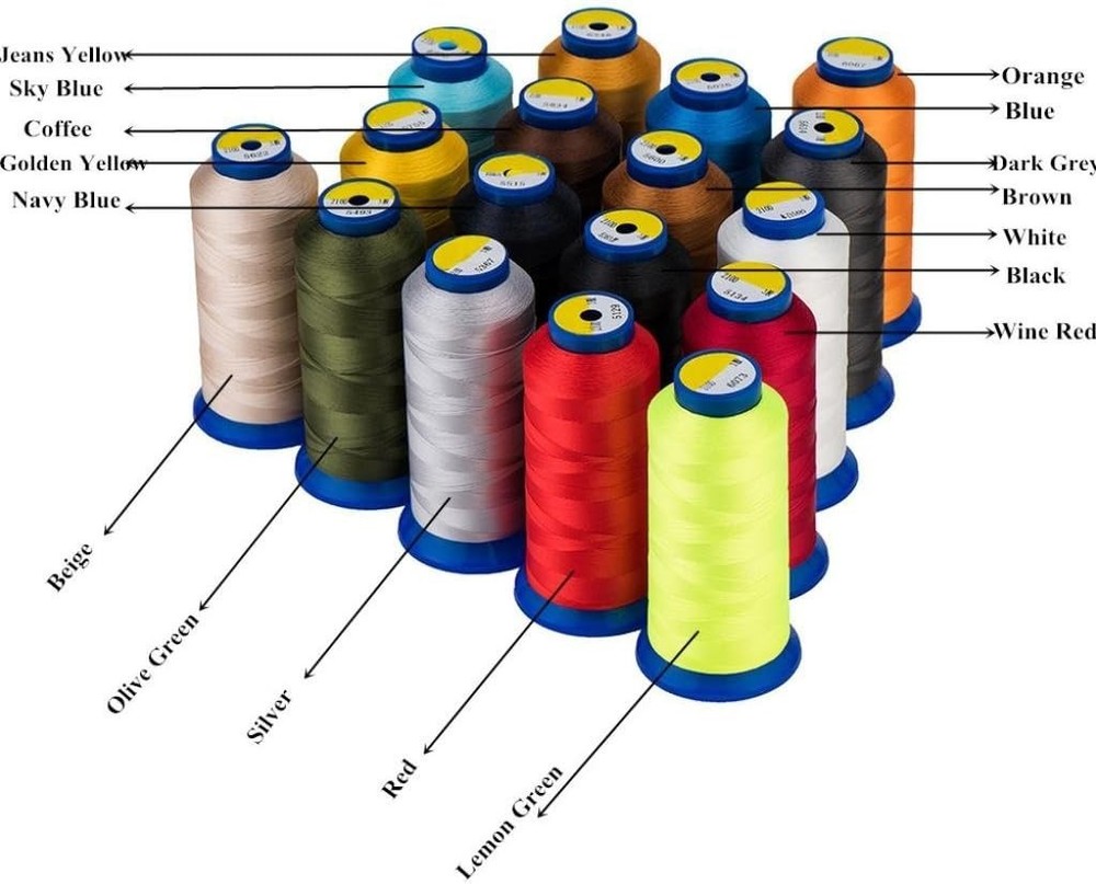 1500 Yards Black Polyester Thread for Upholstery and Outdoor Projects