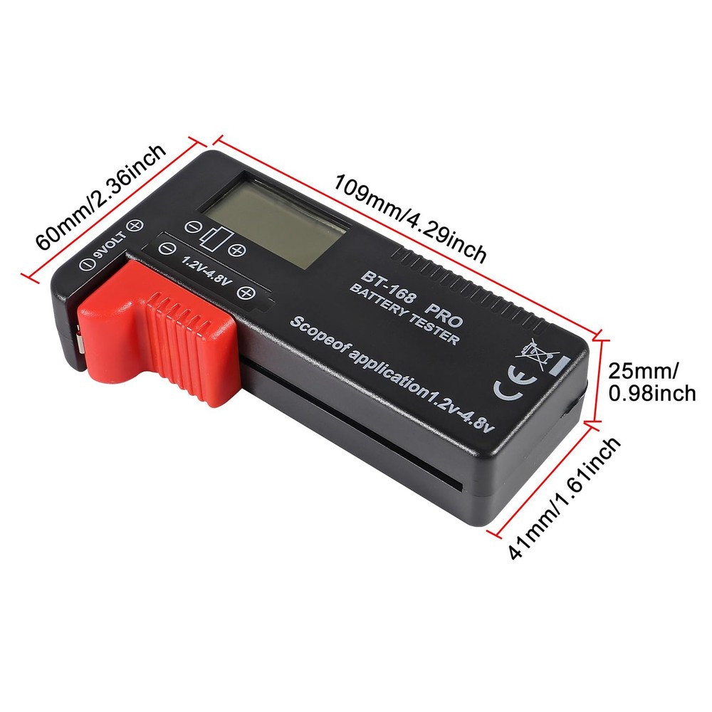 UMLIFE 2 Pack Battery Tester, Digital LCD Universal Checker for black