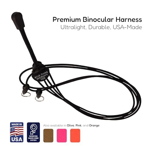 Premium Binocular Harness - Adjustable Chest Strap for Hunting, Birding Black