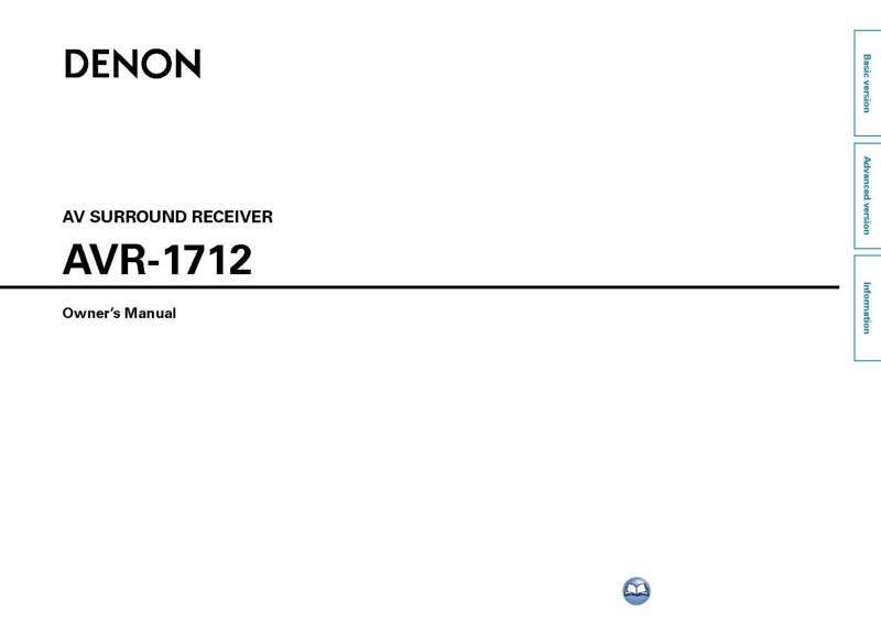 Denon AVR-1712 Receiver Amplifier Owners Manual