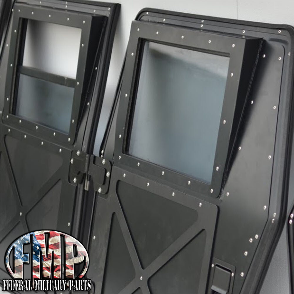 4 GREY 3/8" GREY TINTED LAMINATED M998 HUMVEE X-DOOR WINDOW REPLACEMENT GLASS