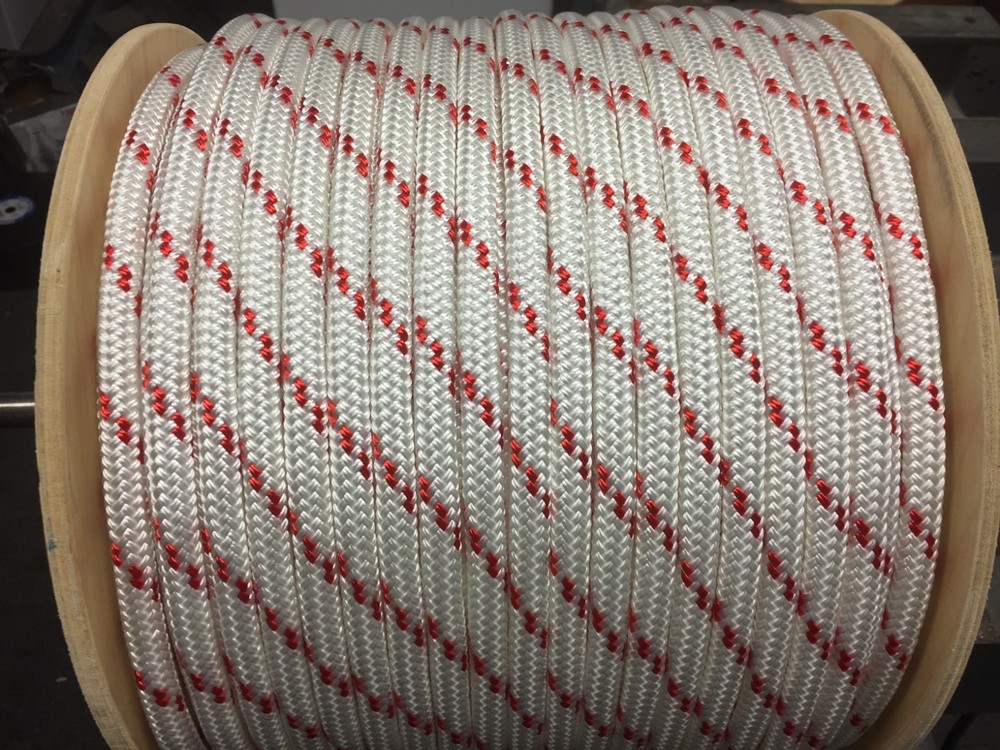 9/16”  double braid polyester rope 600' American made  Red /White