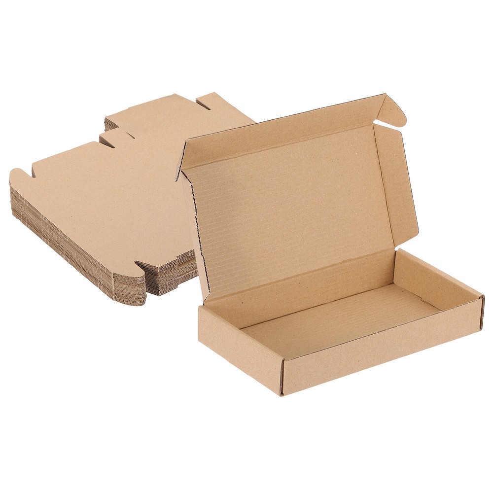 20Pcs Small Shipping Boxes, 8"x4"x1" Corrugated Cardboard Boxes, Brown