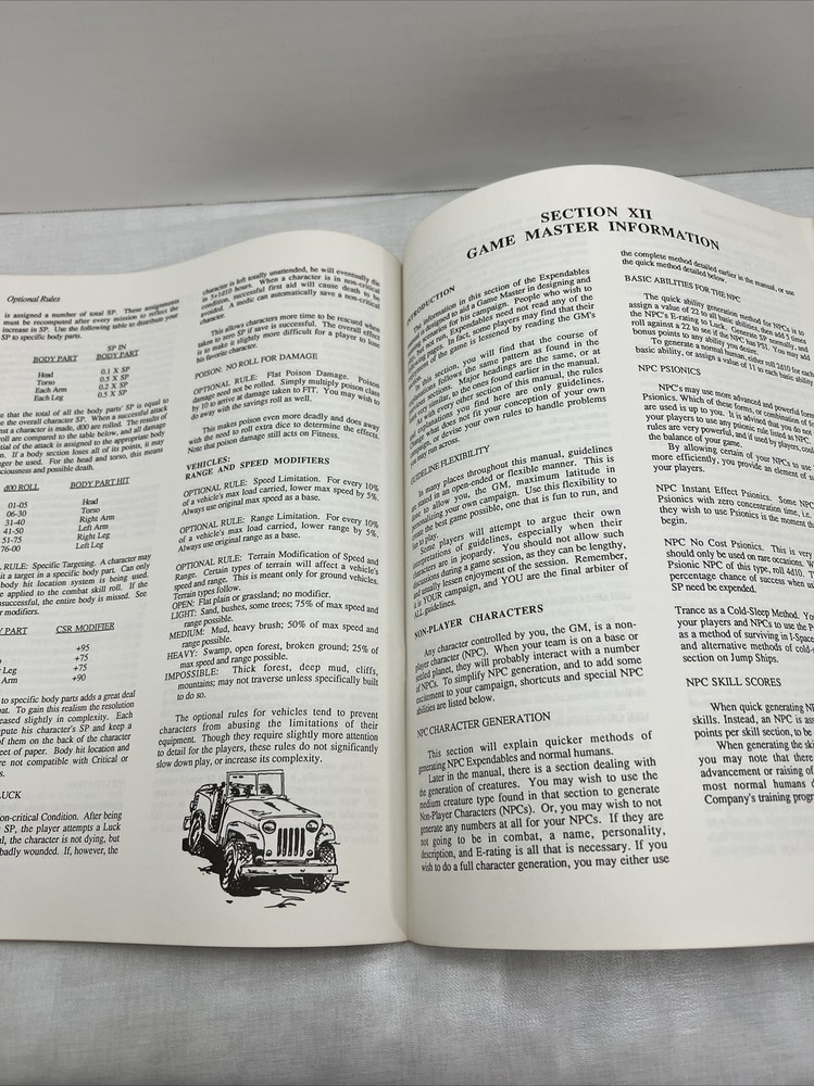 EXPENDABLES A Complete Role-playing System Stellar Games 1987