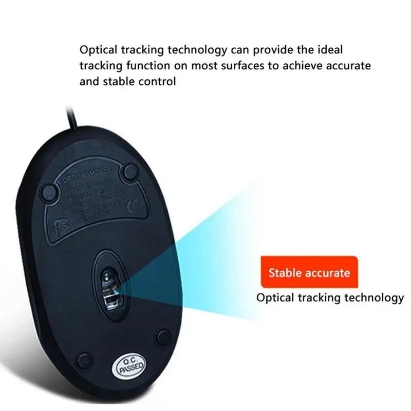 Mini USB Wired Optical Mouse 1000 DPI LED Gaming for PC Laptop Notebook Computer