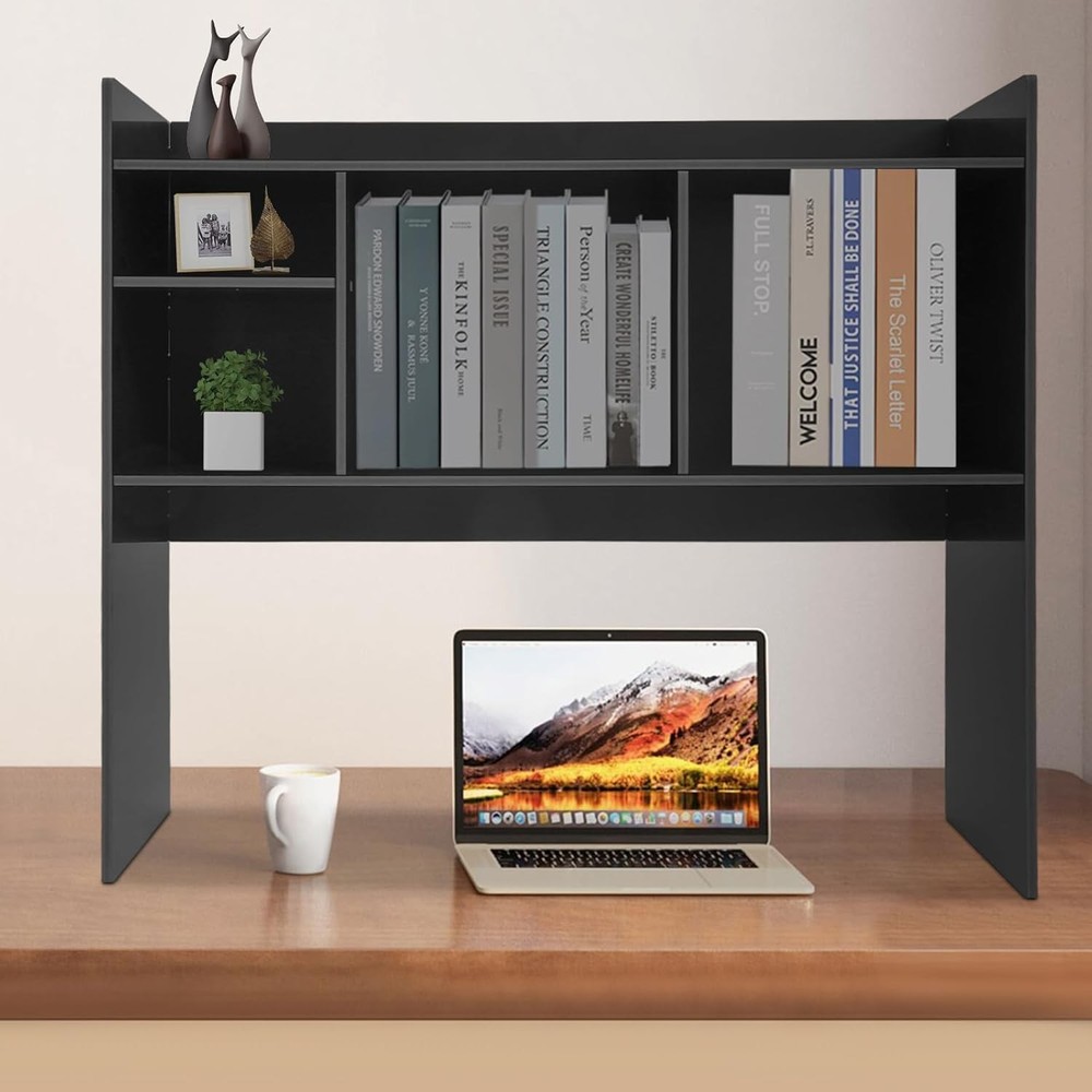 Desktop Bookshelf, Cube Storage Organizer Tabletop Bookcase w/ 6 Compartments