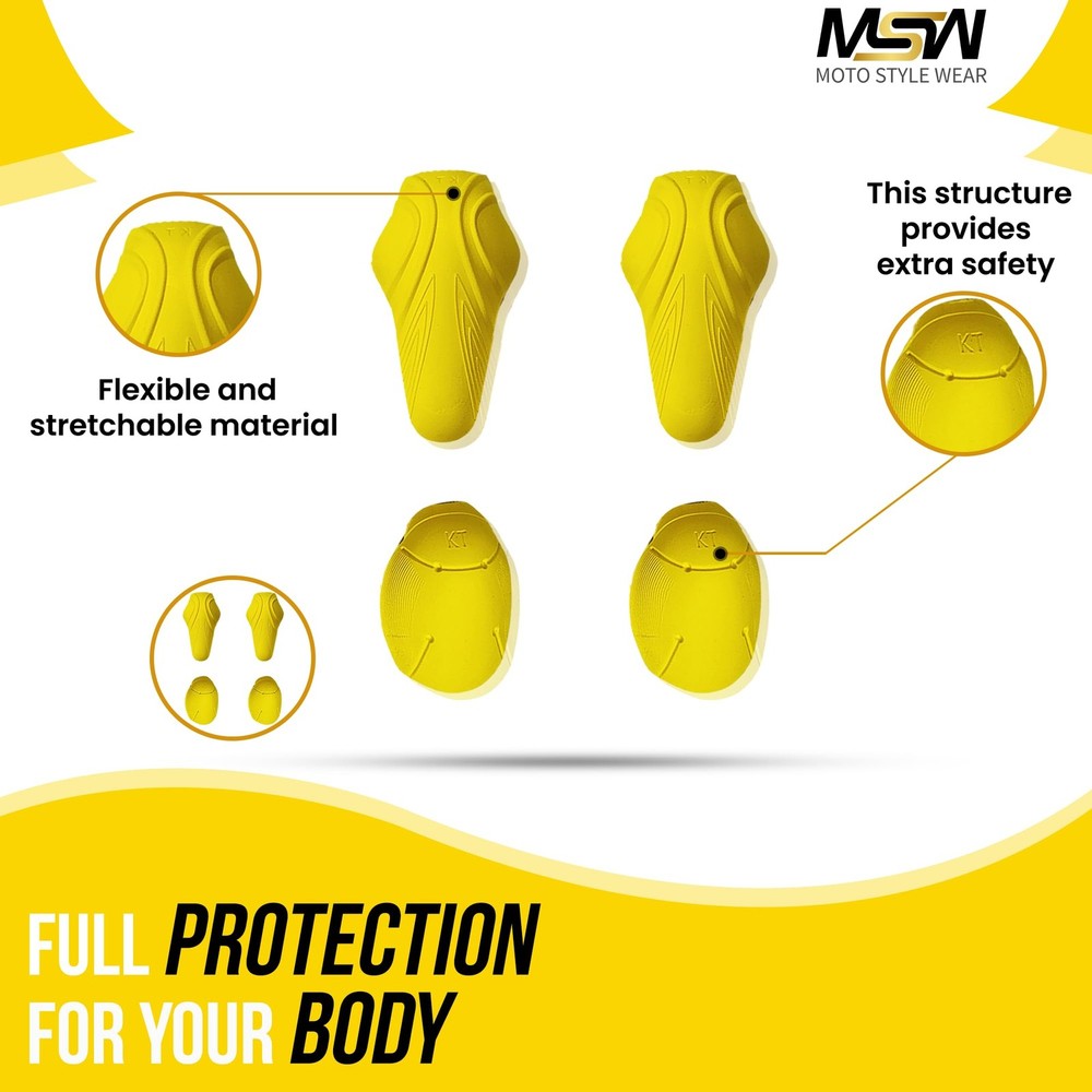 4PC CE Level 2 Elbow and Shoulder Certified Armor Pads Set, Level 2 Approved ...