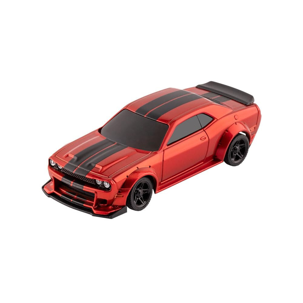 RC 1/76 Micro Car DODGE CHALLENGER SRT Hellcat w/ LED Lights -RED-