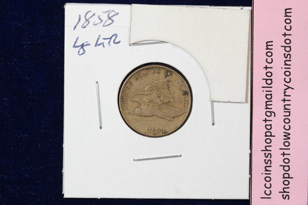 1858 Flying Eagle Cent Large Letters XF 490P