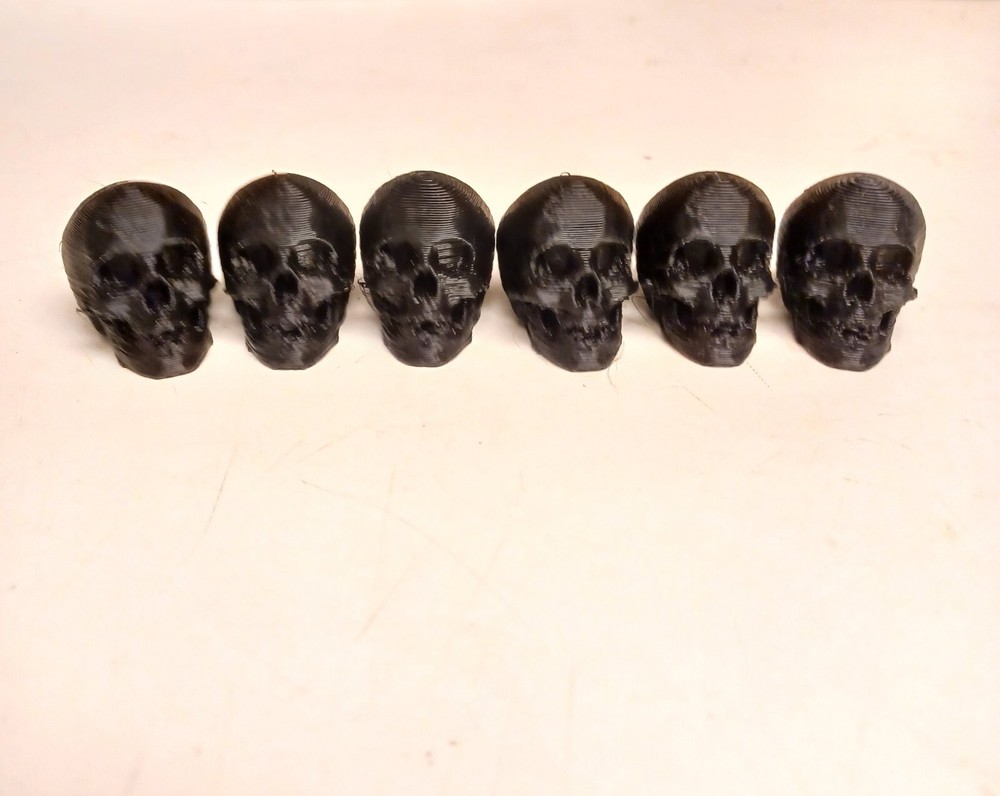 6 Skull Knobs 1/4" Hole