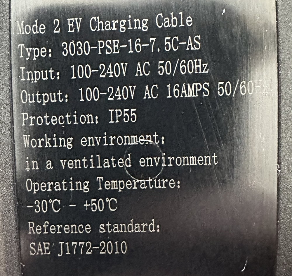 J1772 EV Charger 16 amp/120 volt