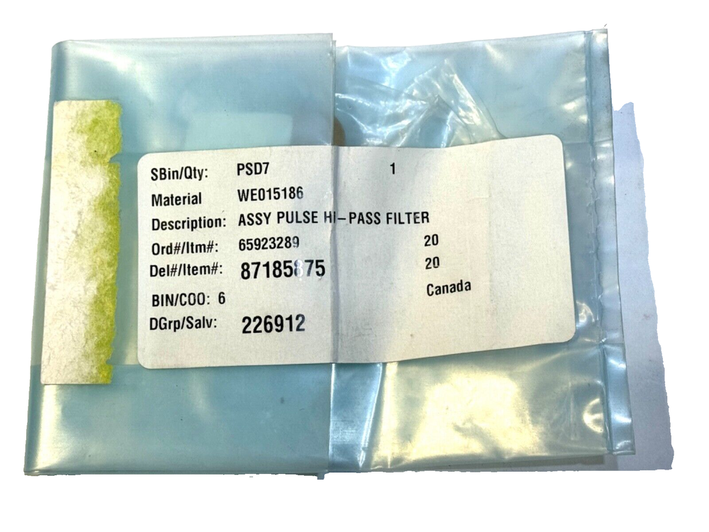 Perkin Elmer WE015186 Pulse Hi-Pass Filter Assembly