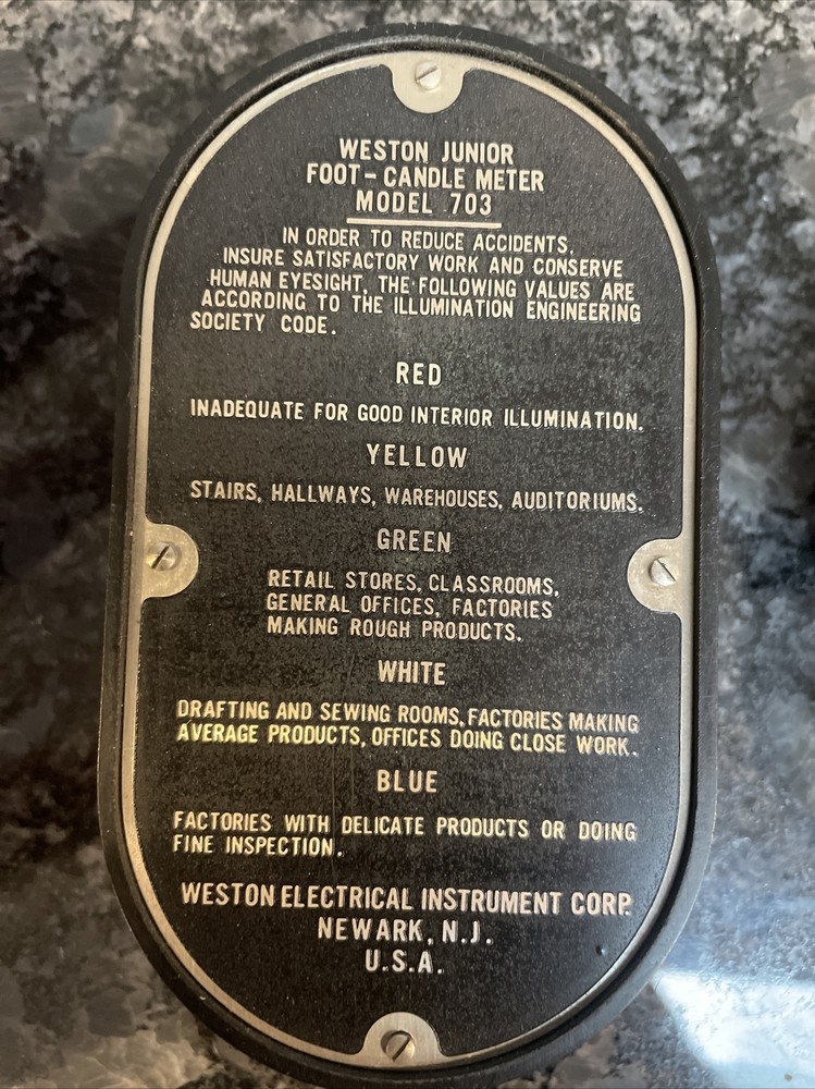 WESTON JUNIOR FOOT CANDLE METER MODEL 703