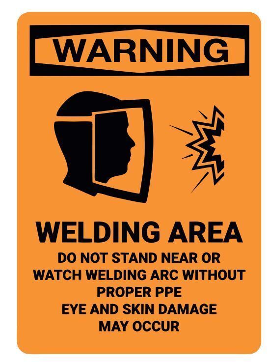 Warning Welding Area Safety Sign Sticker Decal