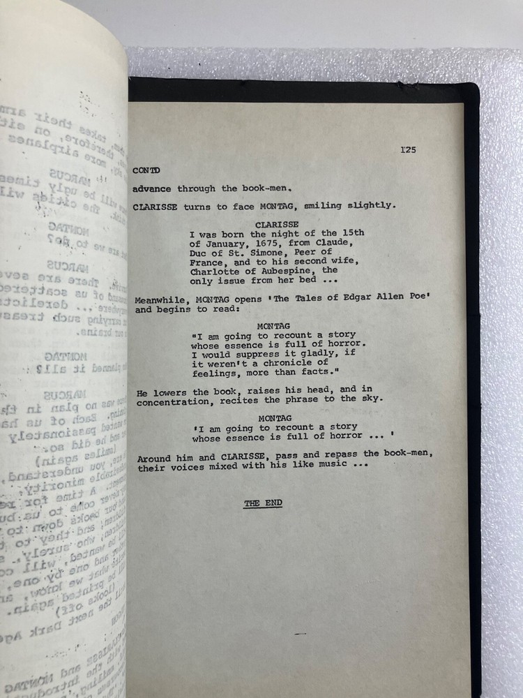 'FAHRENHEIT 451' SCRIPT (1966) TRUFFAUT ORIGINAL AUTHENTIC 'PHOENIX' DRAFT