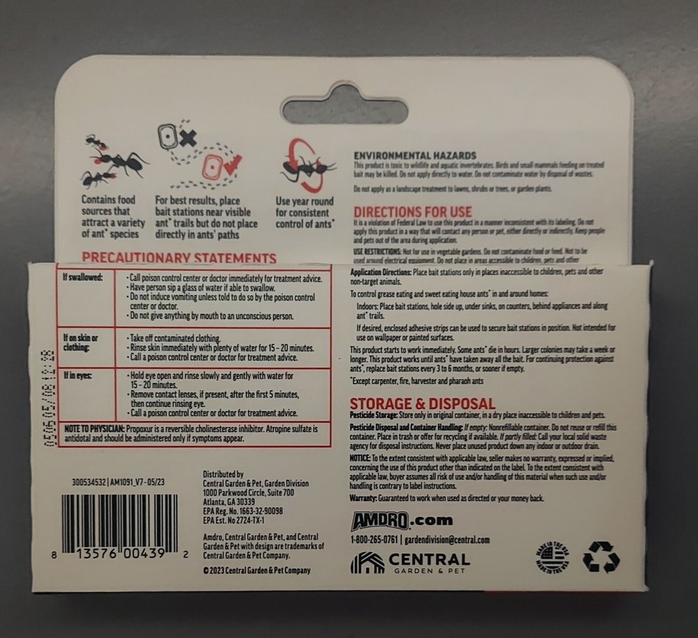 Amdro 4-Pack Ant Kills Ant Killer Bait Station, 4 Count Each Pack, Total: 16 🆕