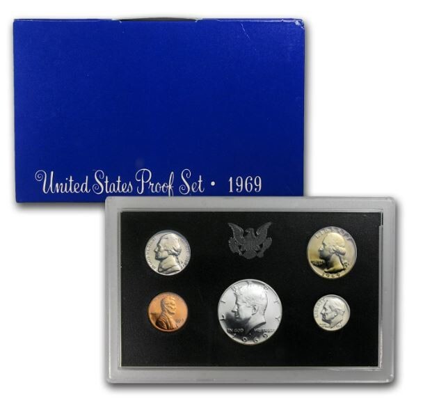 1969-S | US Mint Proof Set | 5 Coins | Original Packaging OGP |