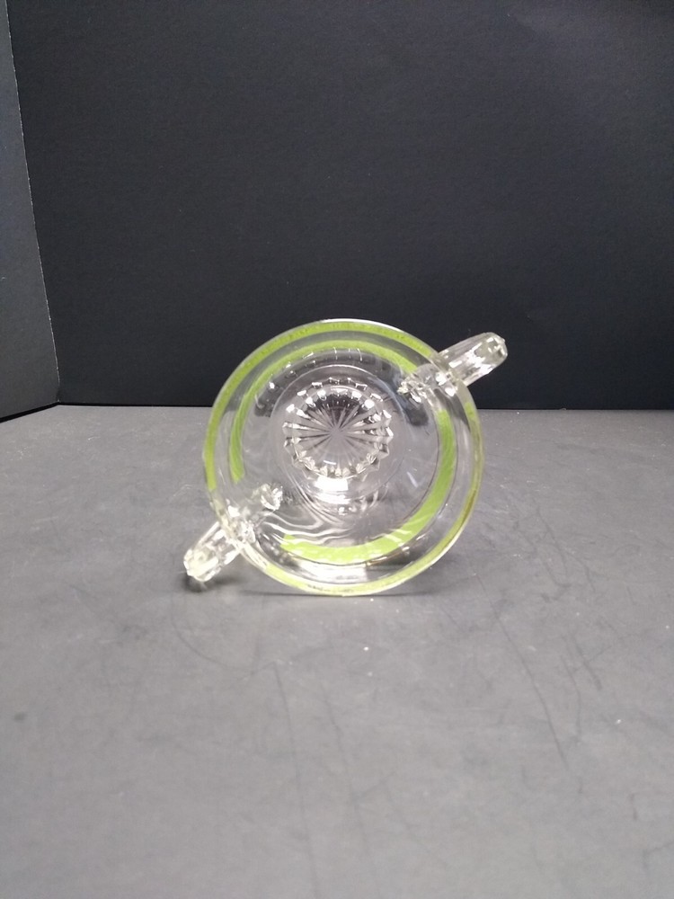 Kent Glass Green Stripe Sugar Bowl