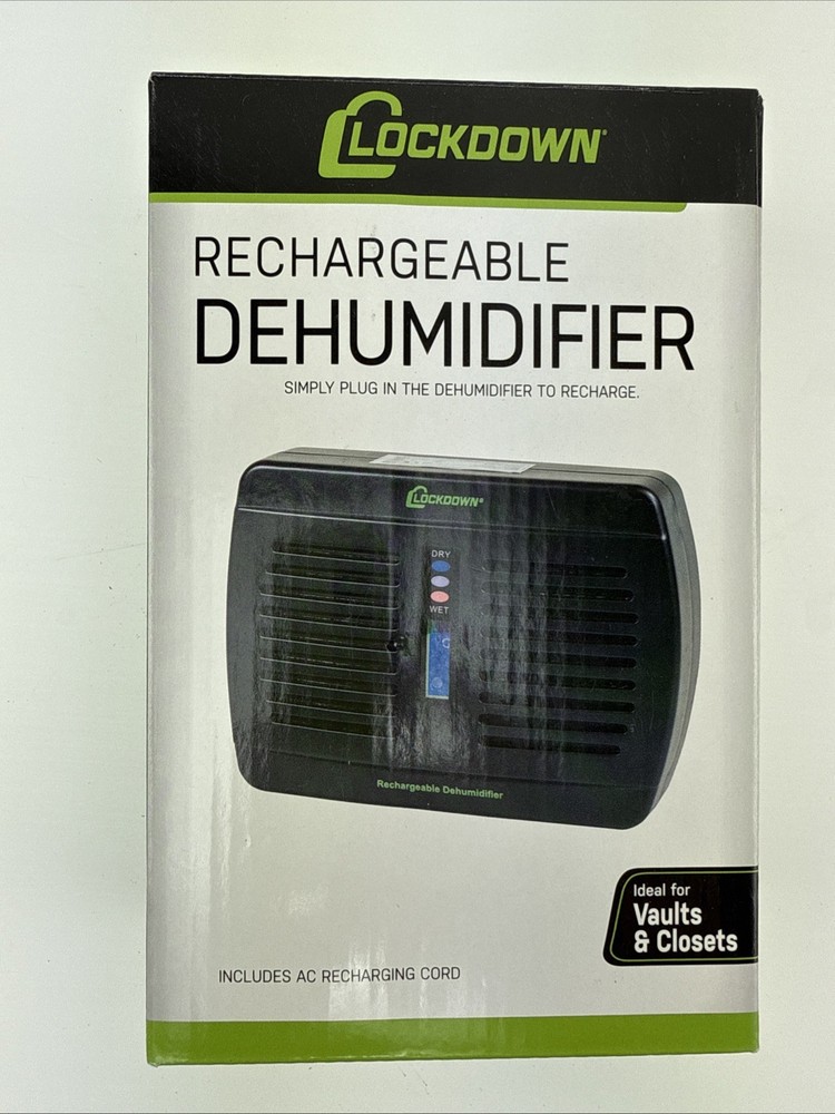 Lockdown Rechargeable Dehumidifier Black Compact Design - 1092878