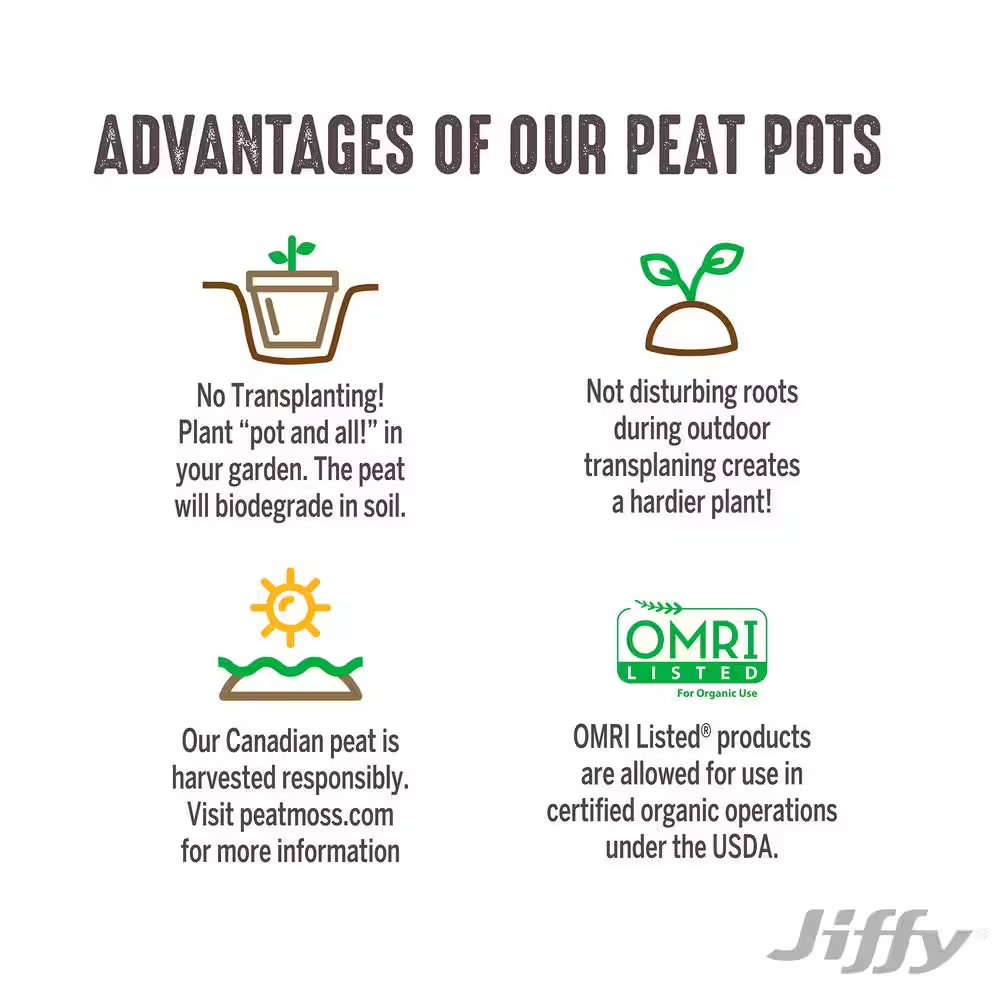 4 In. round Peat Pots Seed Starter Kit (6-Pack)