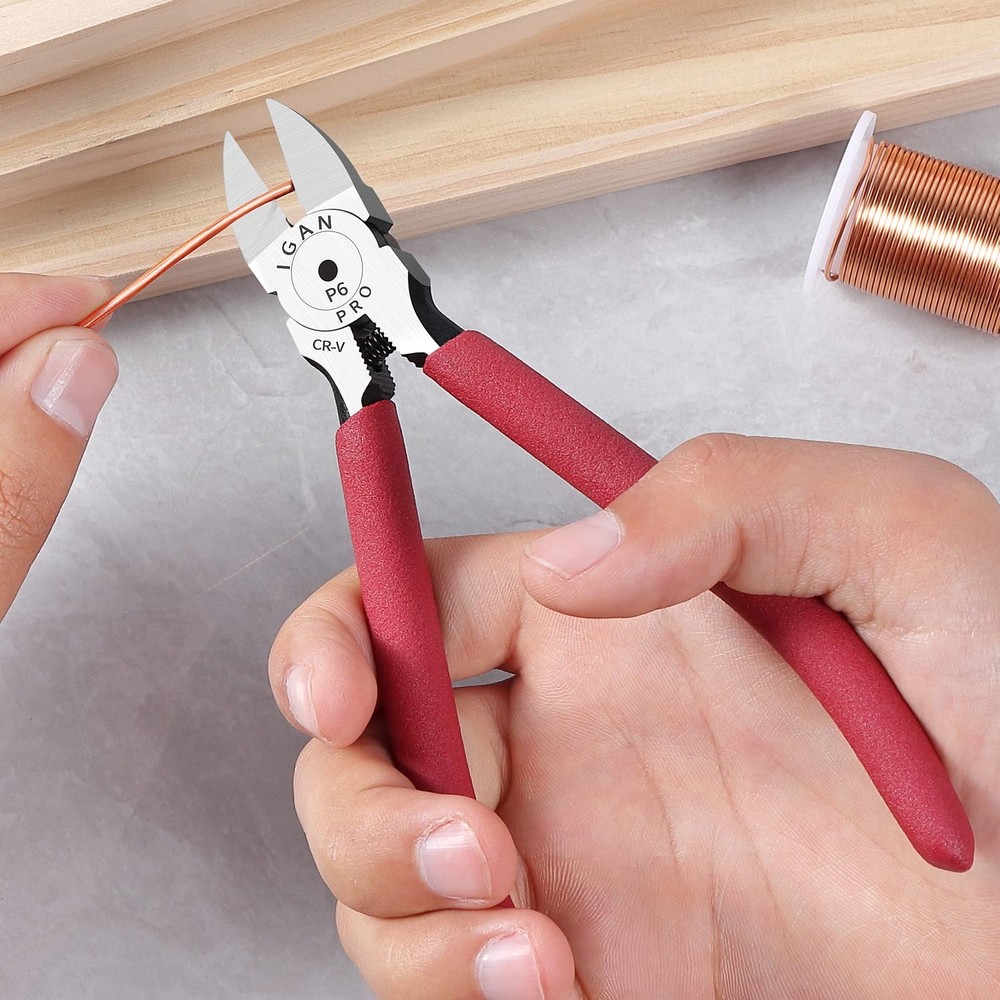 IGAN-P6 6-inch Ultra Sharp & Powerful Side Cutter Clippers Pack 1, Chrome