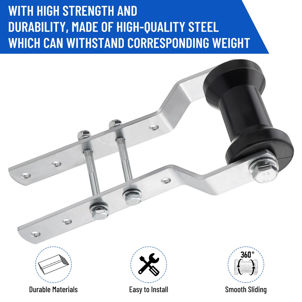 5" Adjustable Rubber Keel Roller with Panel Bracket Assembly for 3" Wide Tongue