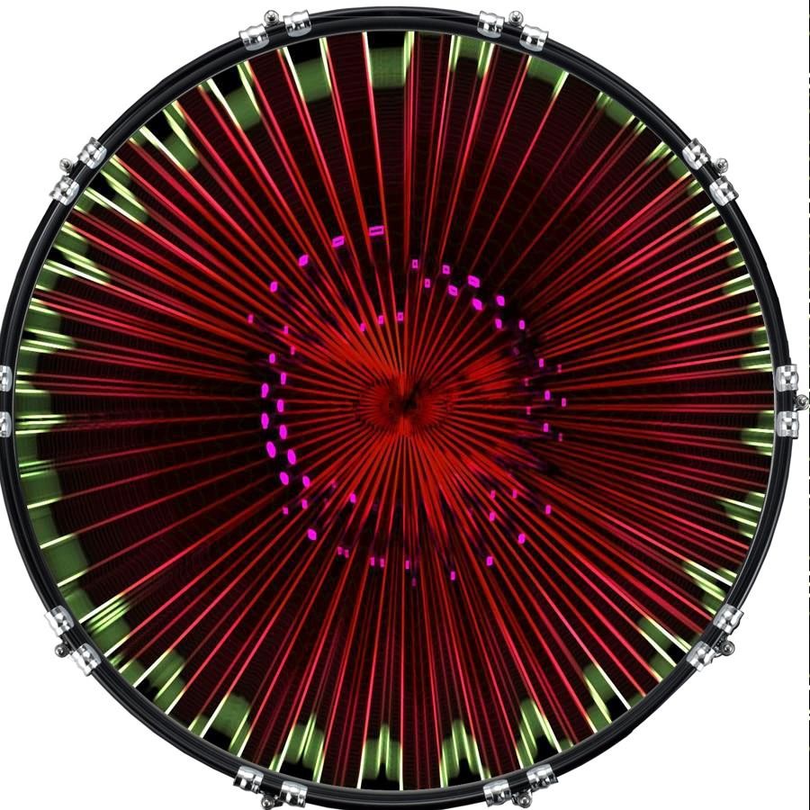 Custom 22" Kick Bass Drum Head Graphical Image Front Skin Explosive 13