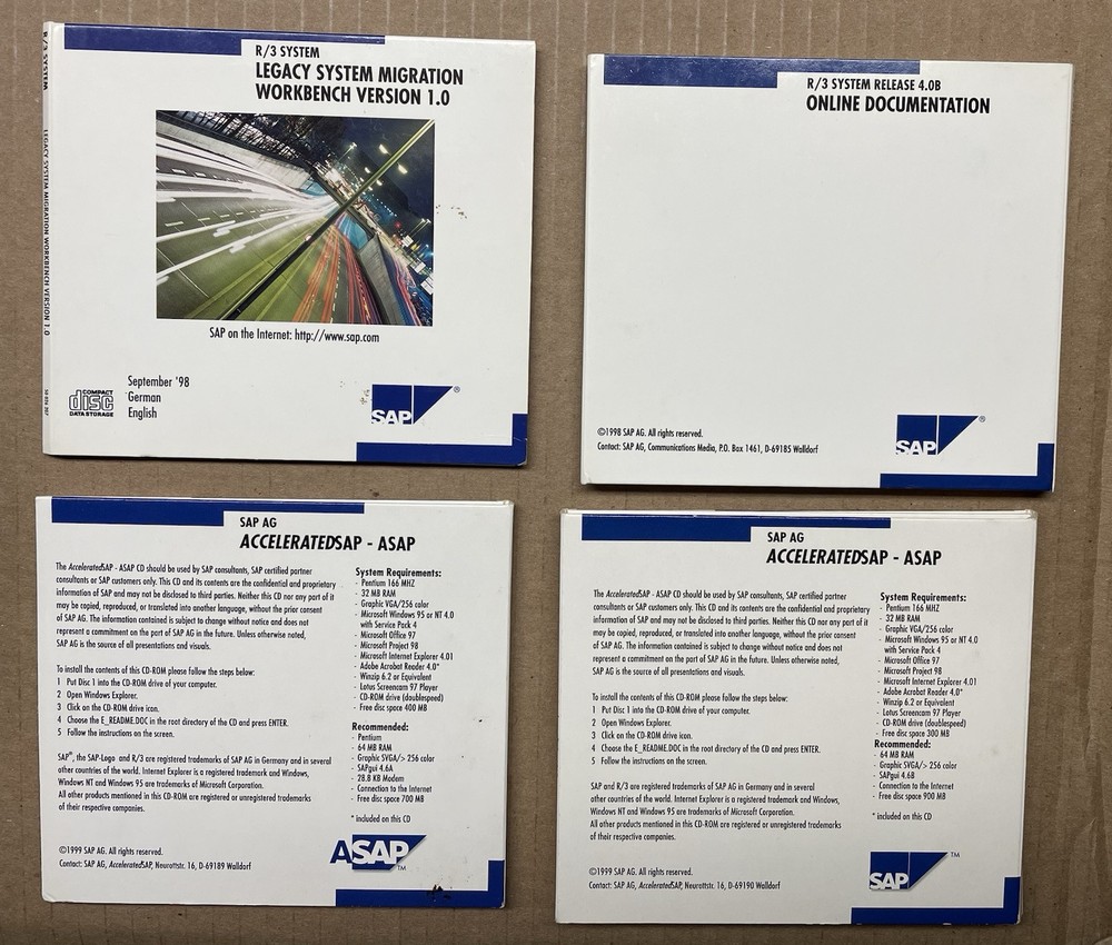 Vintage SAP Software Bundle - R/3 System - AcceleratedSAP