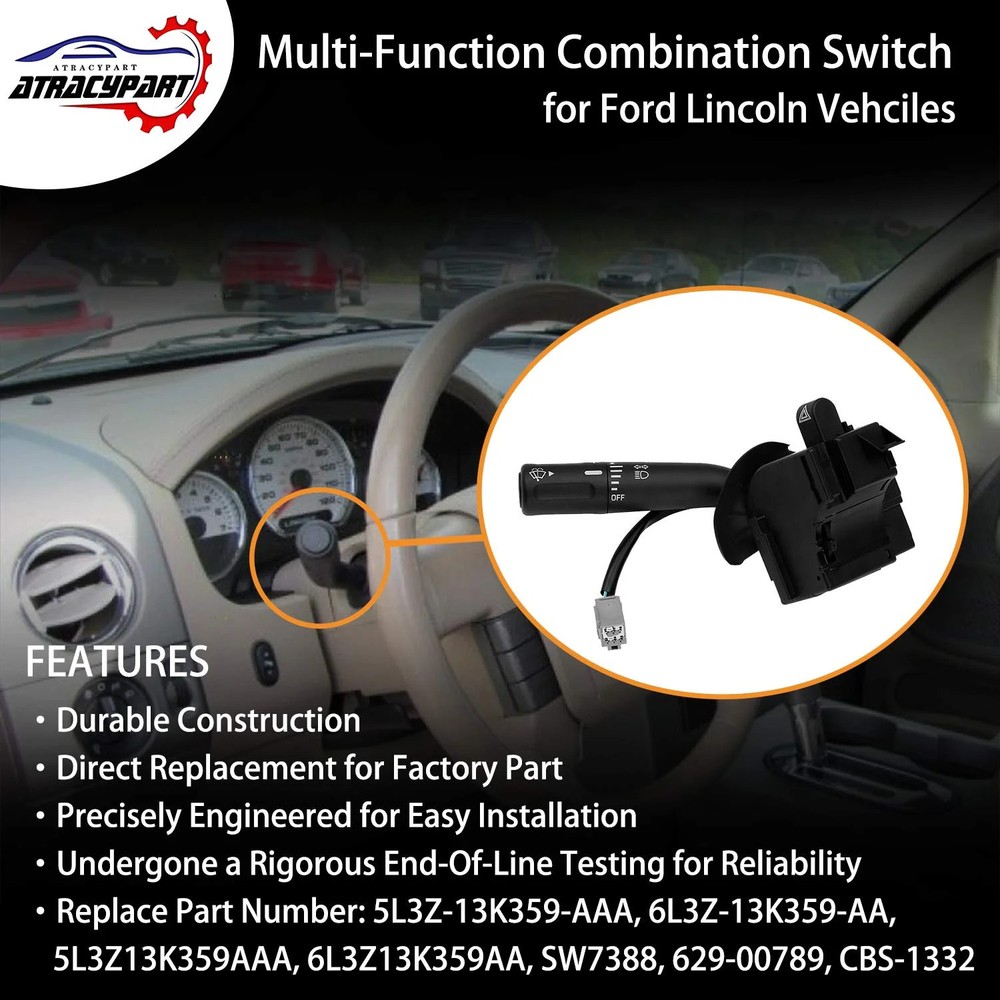 Turn Signal Wiper Dimmer Combination Multi-Function Switch | for 2005-2008 Ford