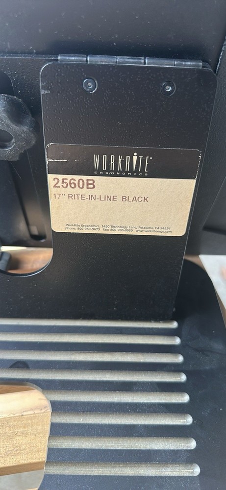 Workrite Rite-In-Line 2550B 11" Adjustable Document Holder ~ High Quality