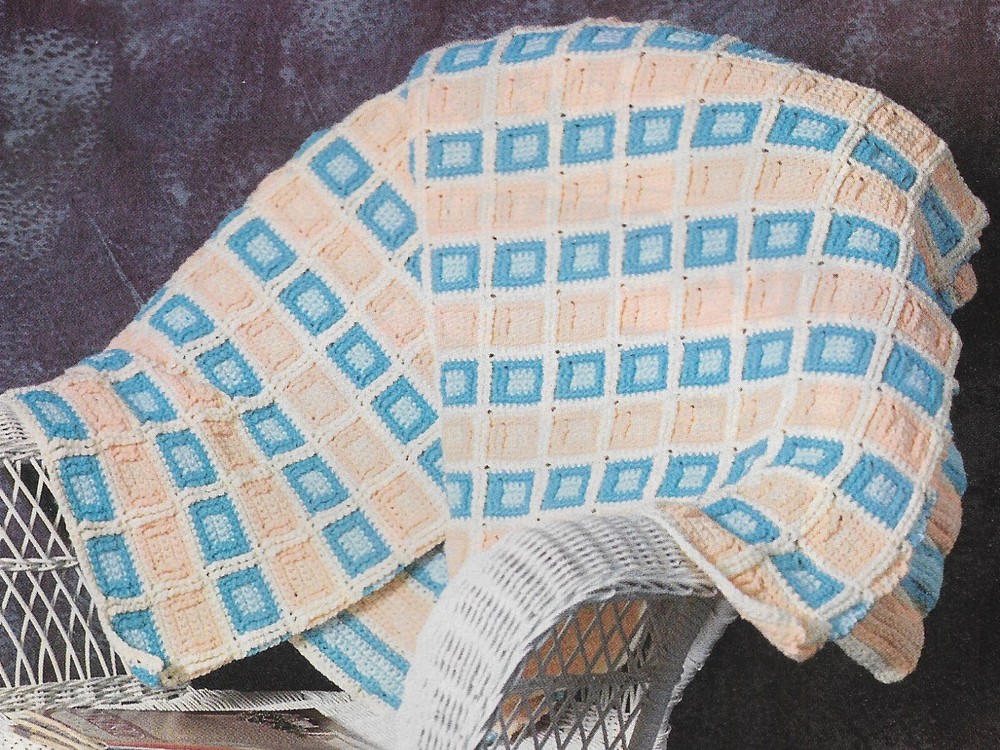 Relief Squares Afghan crochet pattern instructions