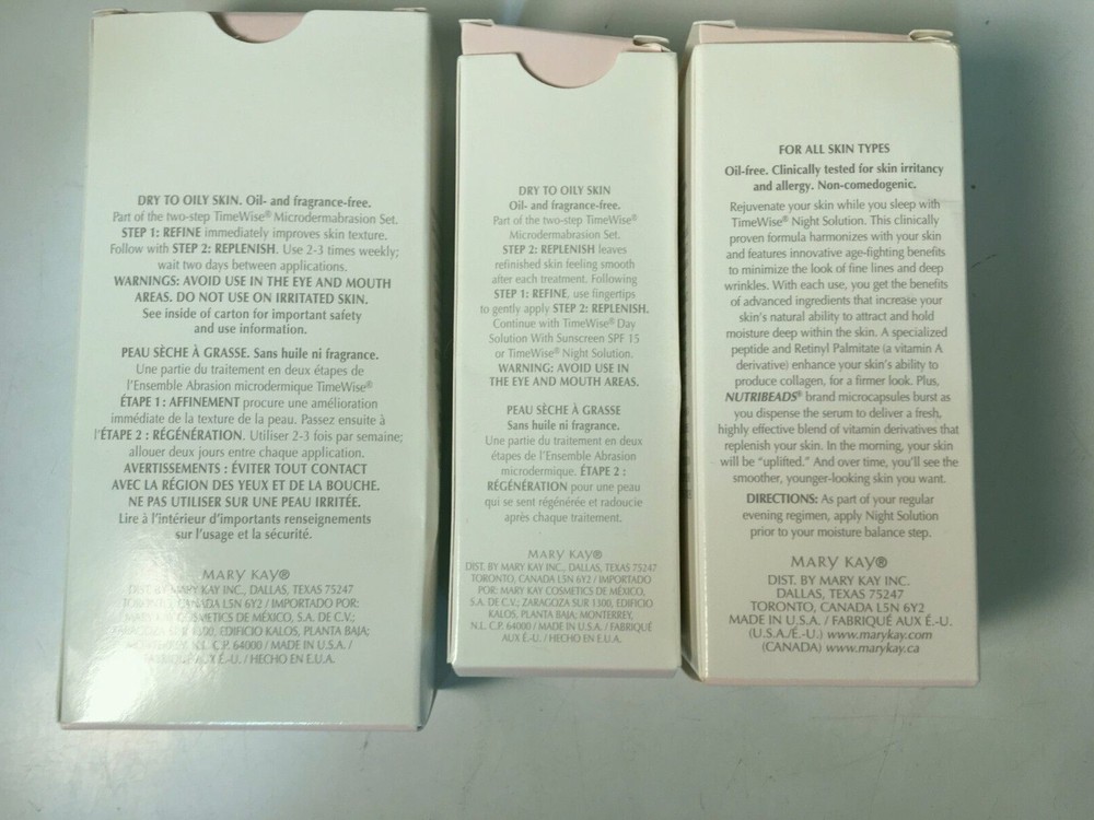 Mary Kay TimeWise Microdermabrasion Set REFINE and REPLENISH Plus Night Solution