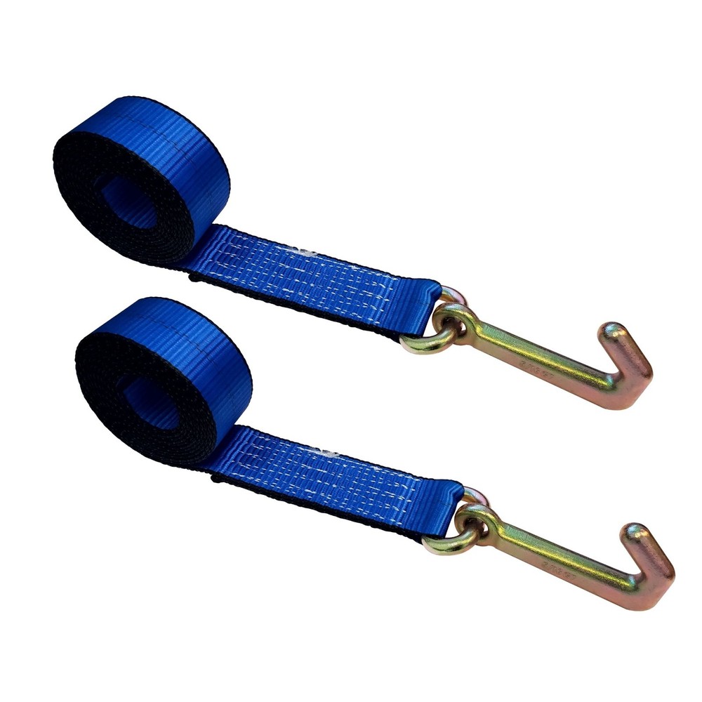 2 Pack Heavy Duty G70 2" x 10' Mini J Hook Towing Strap for Trailer Wrecker