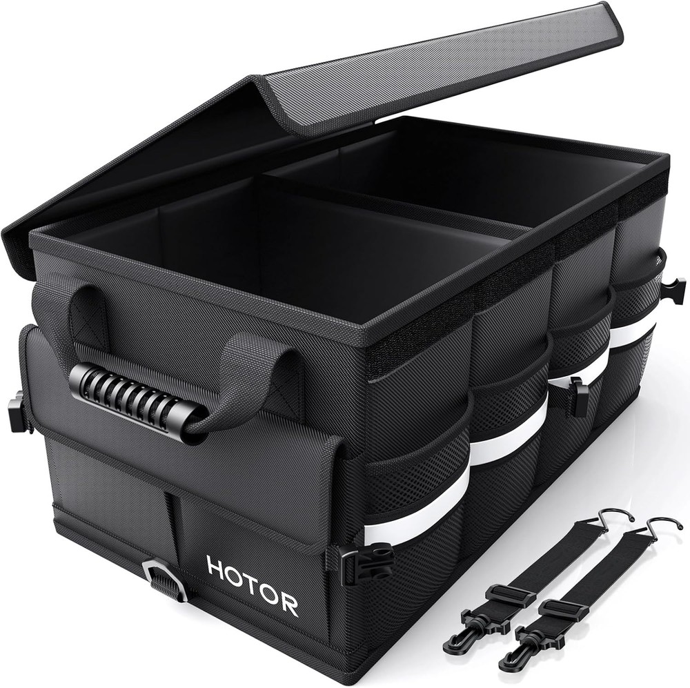 Car Trunk Organizer - Foldable Trunk Organizer for SUV, Car Storage with Reflect