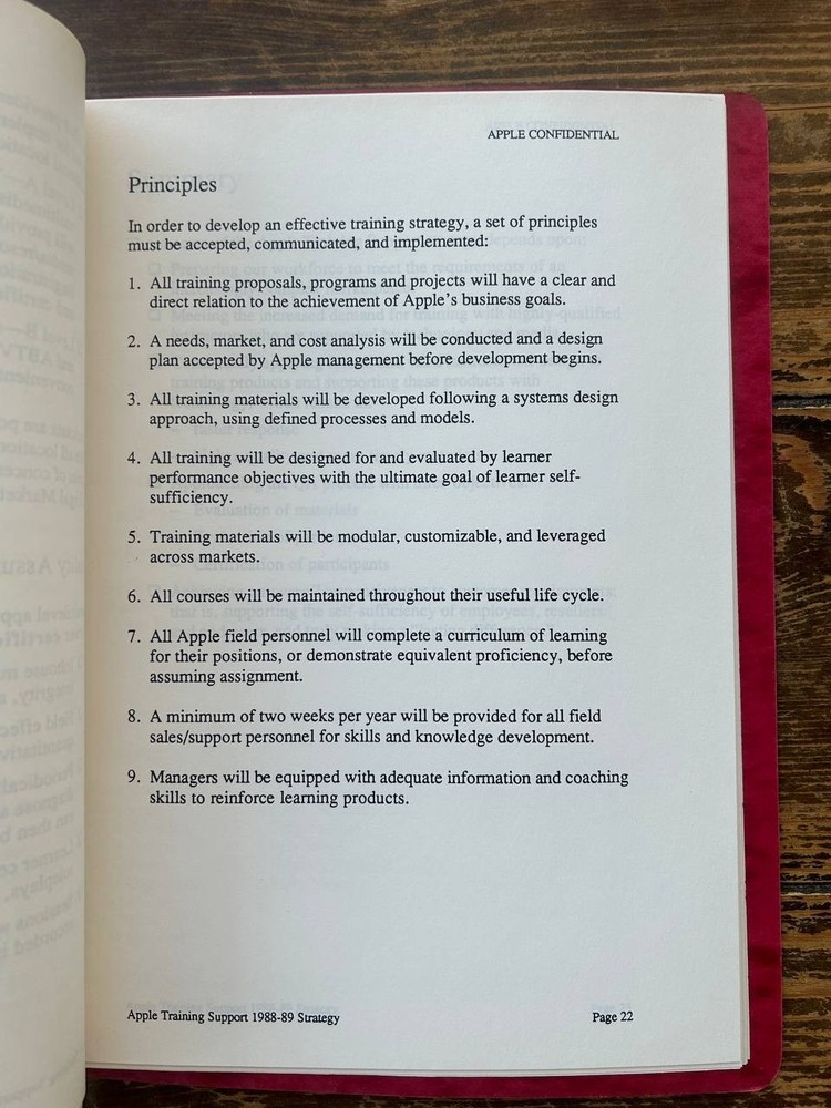 Apple Confidential 1988-89 Training Strategy Binder – Rare Internal Document