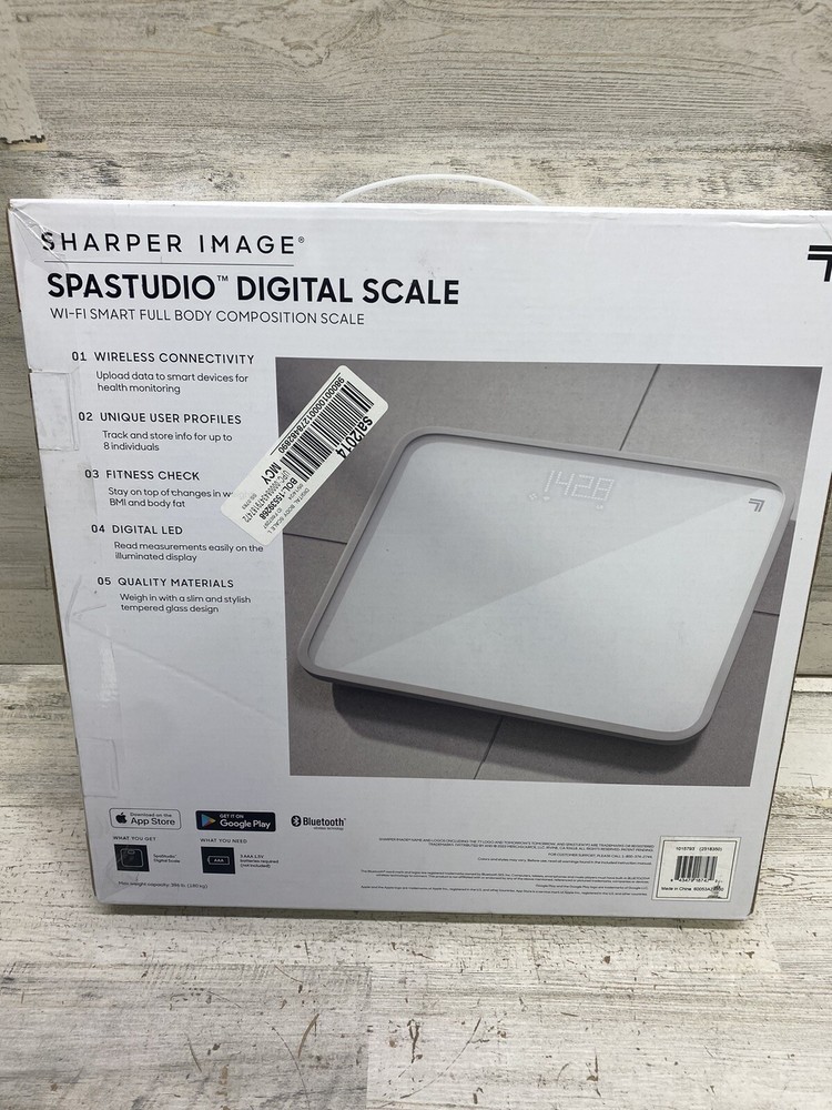 Sharper Image SPASTUDIO Digital WiFi Bathroom Scale Oversized 12" x 14" New