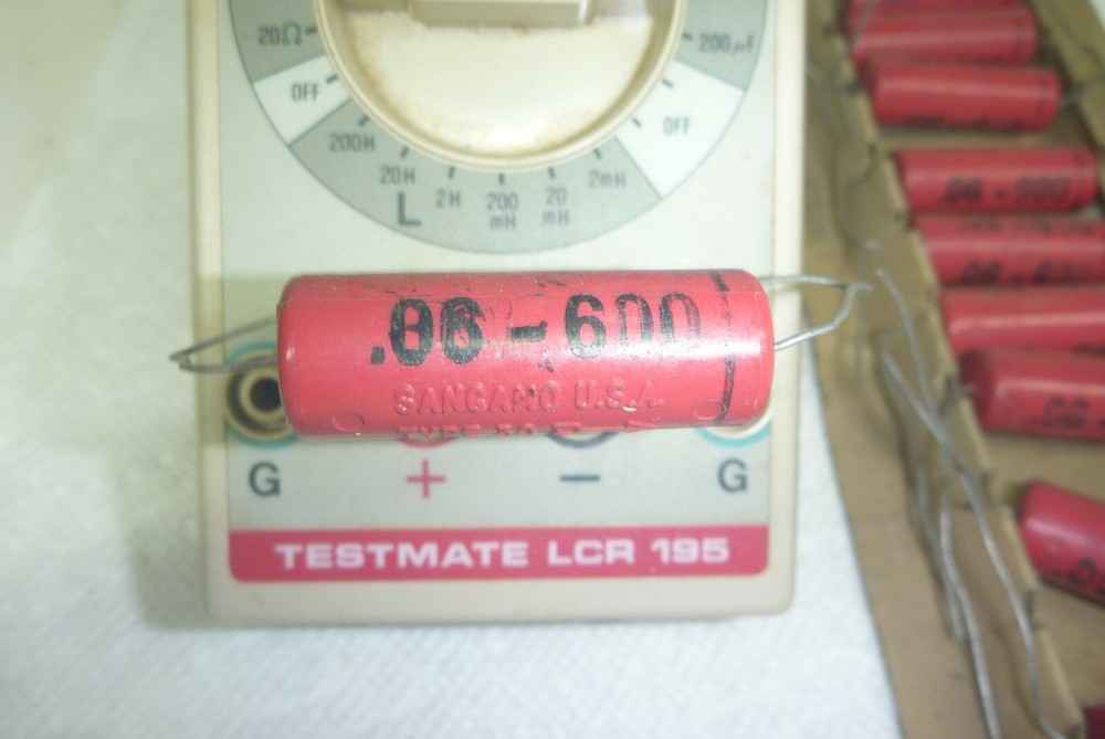 10 NOS SANGAMO TYPE 30 .06 MFD @ 600 VDC CAPACITORS