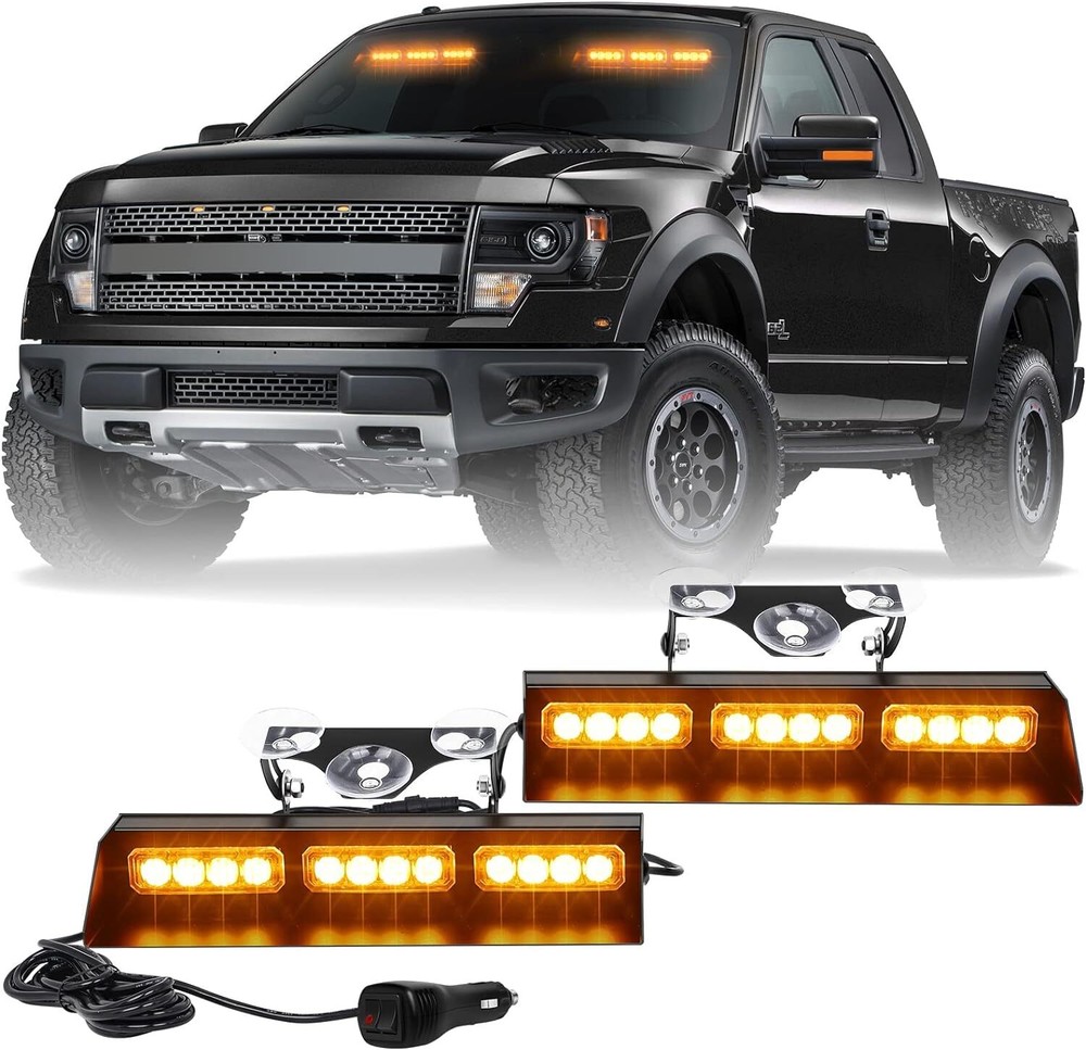 XRIDONSEN Emergency Dash Strobe Lights Bar Safety Warning Flash Windshield Light