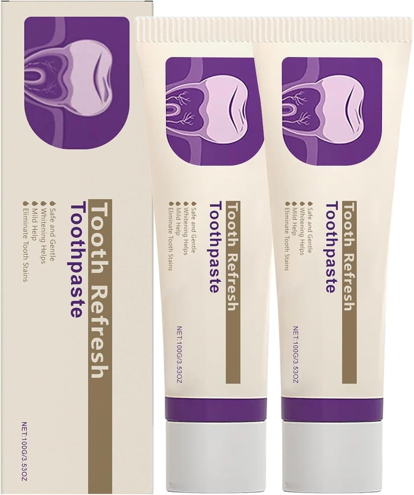 2Pcs Tooth Refresh Toothpaste, Fresh Breath Toothpaste, Natural Oral Care