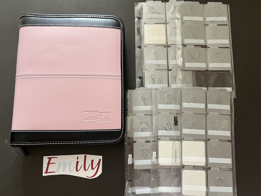 Quickutz Alphabet  EMILY Complete Upper Case,  Lower Case, Numbers W/Binder