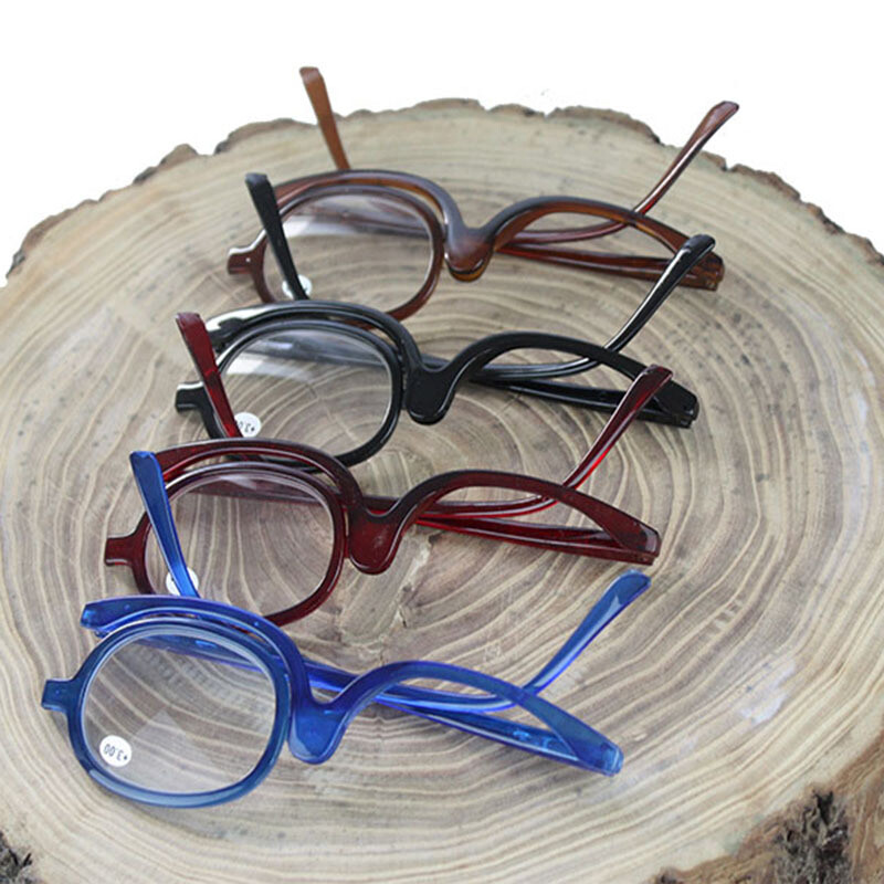 Reading Glasses Makeup Reader Magnifying Rotatable Flip Cosmetic Glasses 1.0~4.0