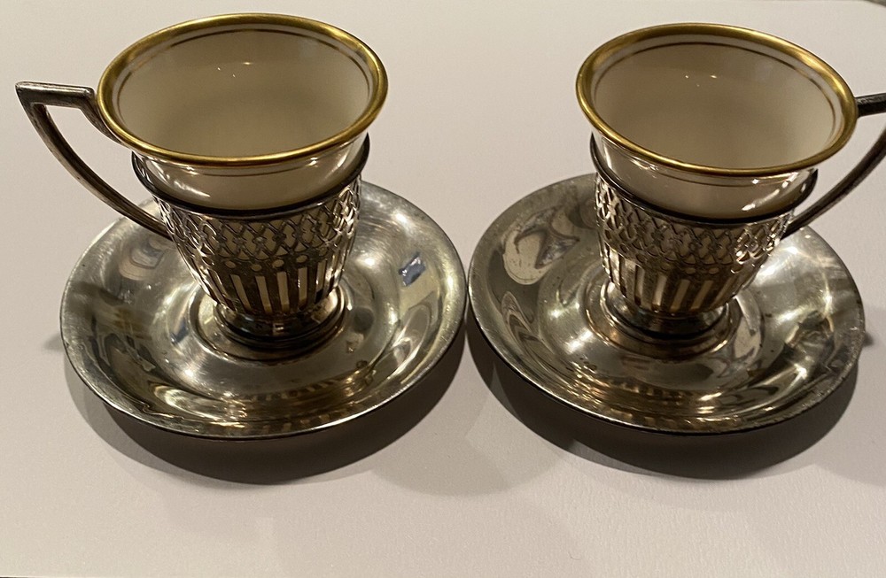 2 STERLING SILVER DEMITASSE CUPS