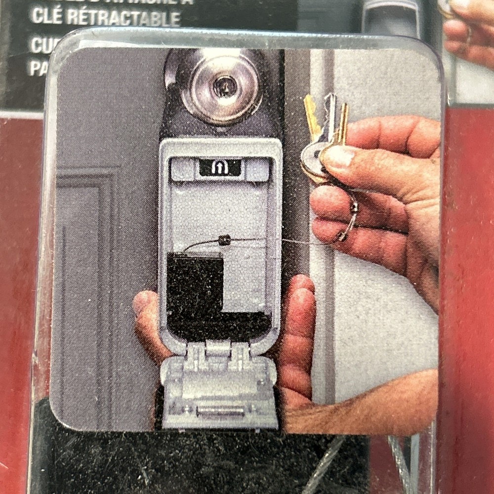 Retractable Key Safe Tether, Master Lock 5490D, 36" Long, Black, Secure Acc