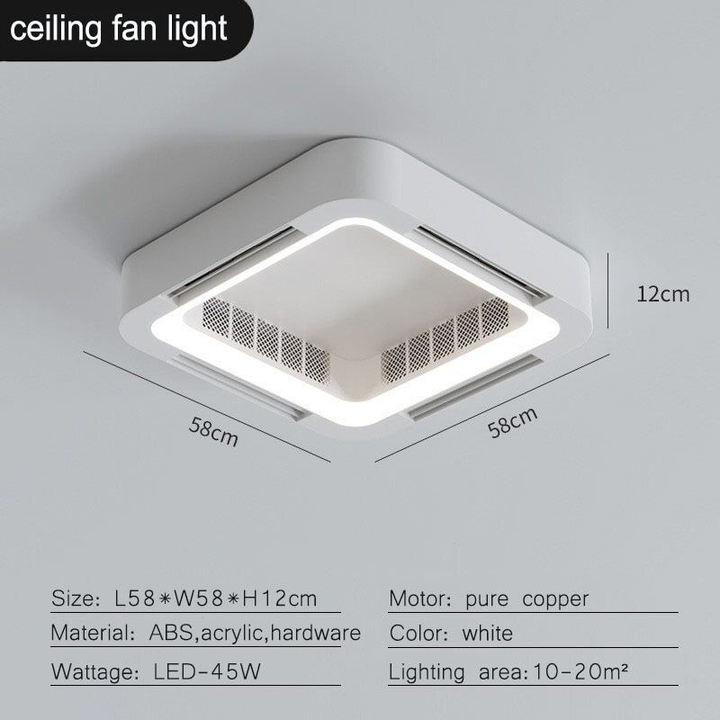 Invisible Bladeless Ceiling Fan Light Remote Control Lamp Without Blades