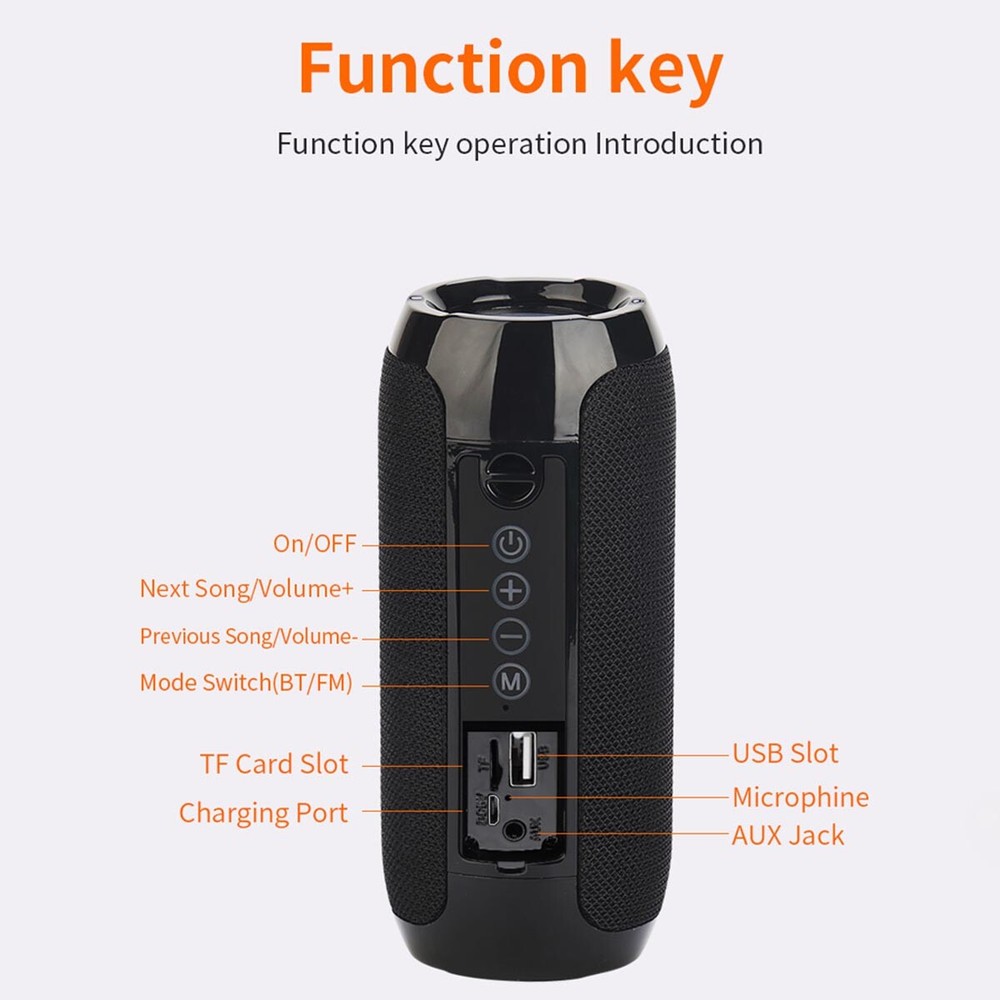 Portable Wireless Bluetooth Speaker,Battery Capacity 1200mAh Power Bank Function
