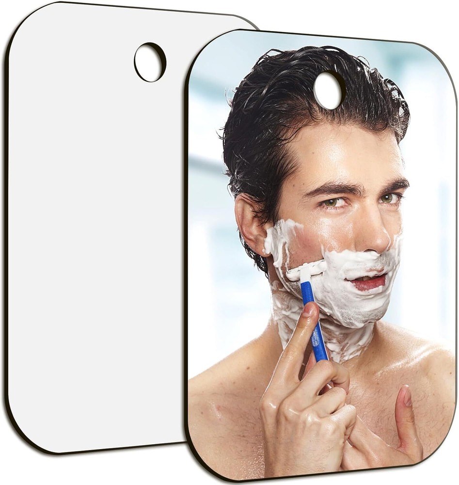 2 Pack Unbreakble Shower Mirror Fogless Makeup Mirror Medium 6x8 Inch